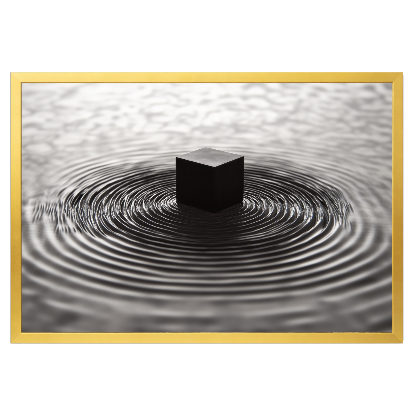 Contemplative Kaaba - gold frame