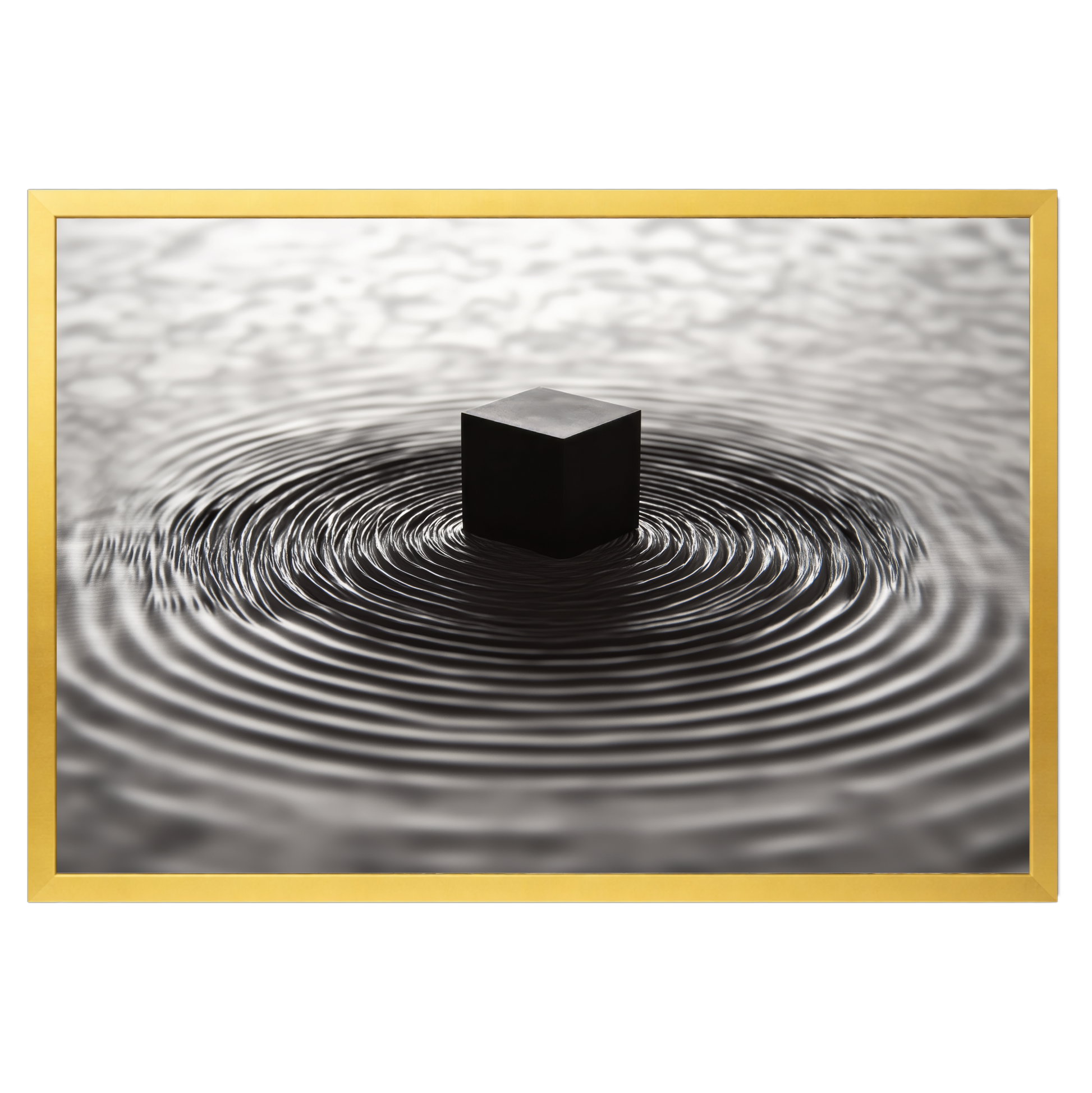 Contemplative Kaaba - gold frame