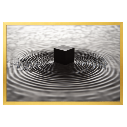 Contemplative Kaaba - gold frame