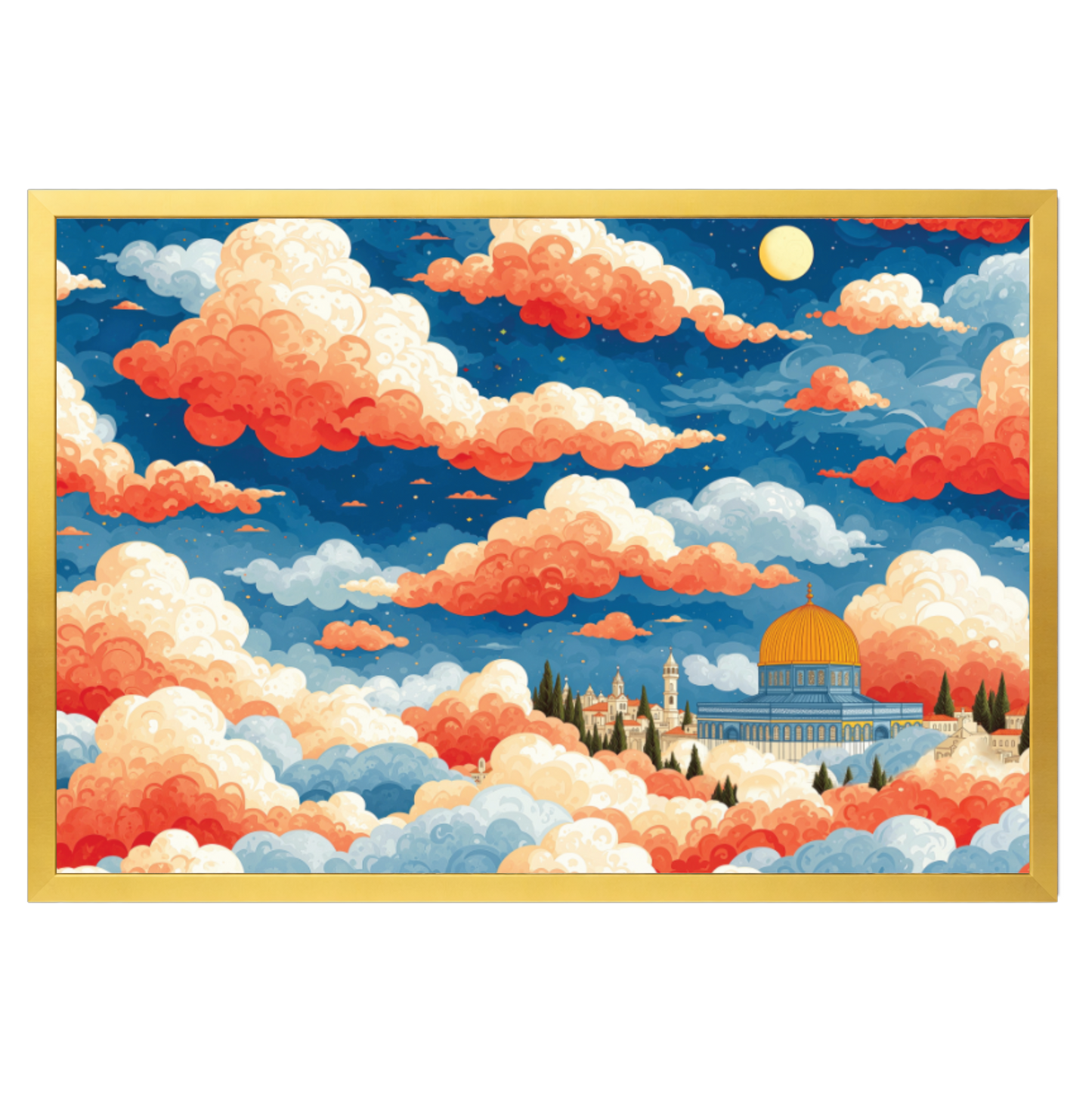 Dreaming in Jerusalem - gold frame