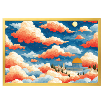 Dreaming in Jerusalem - gold frame