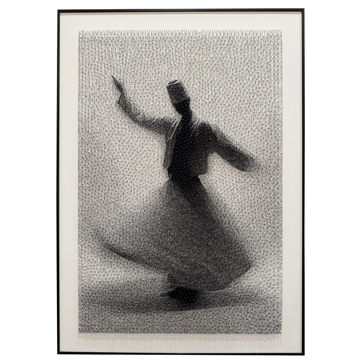 The Dervish, thread and nail artwork, full piece