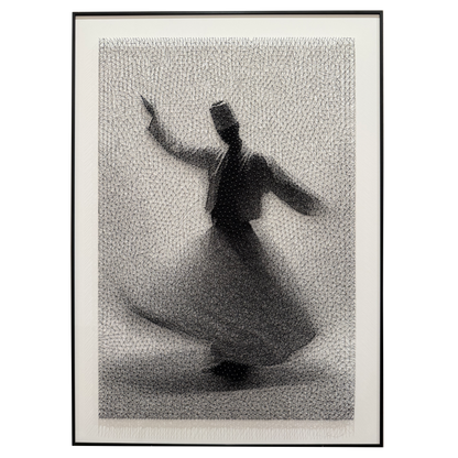 The Dervish, thread and nail artwork, full piece