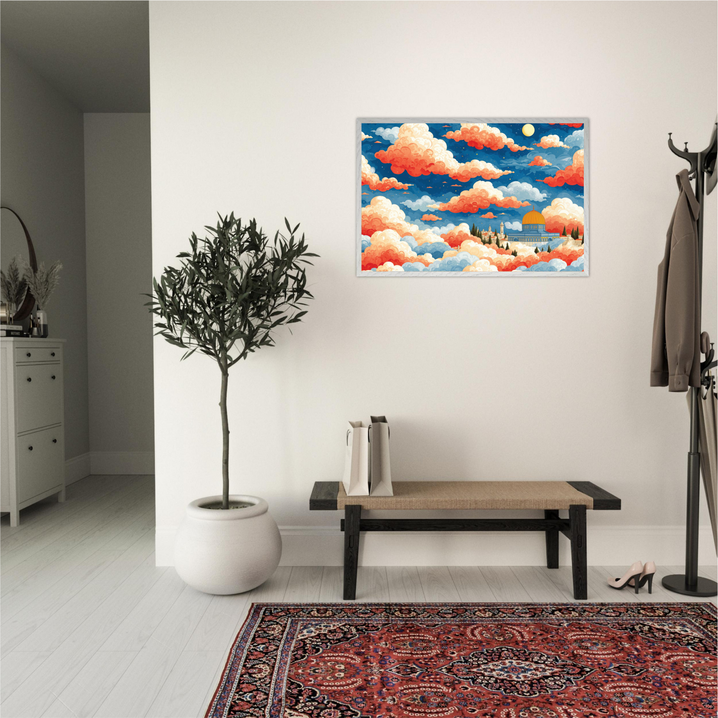Dreaming in Jerusalem - white frame in setting
