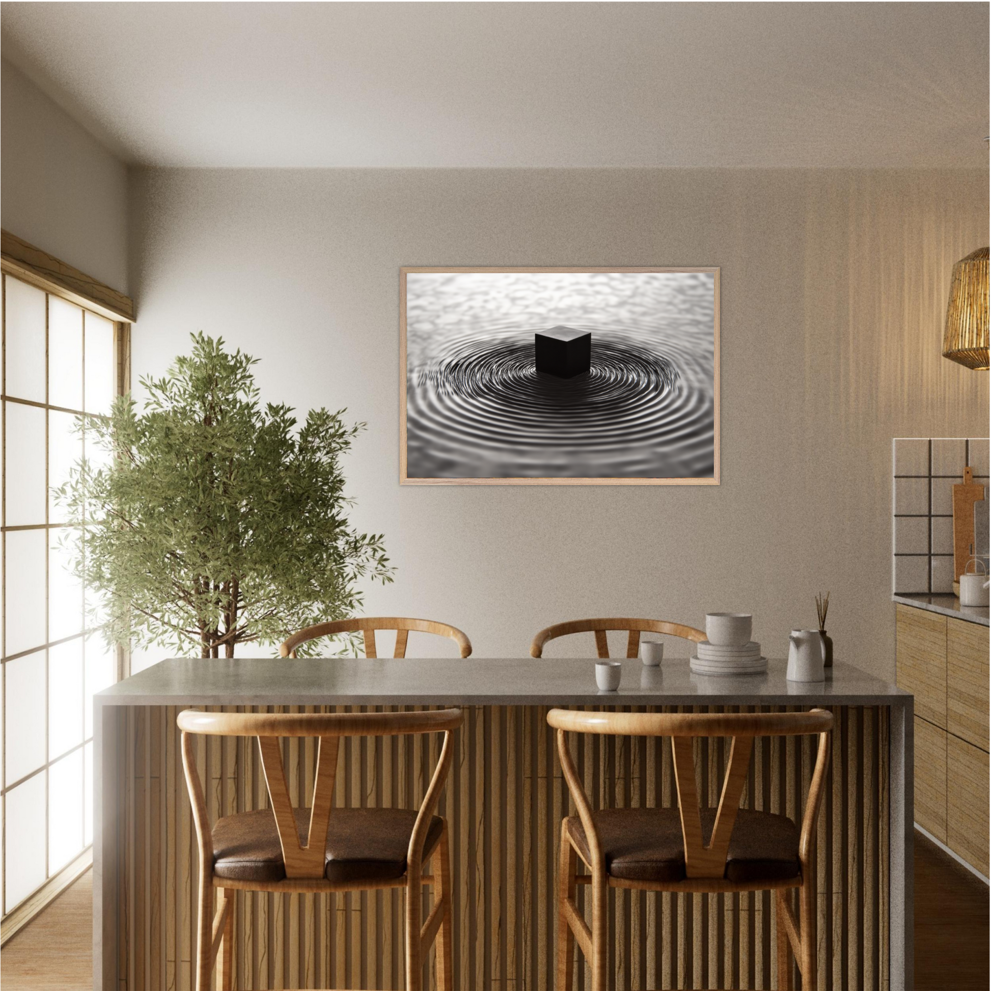Contemplative Kaaba - wood frame in setting